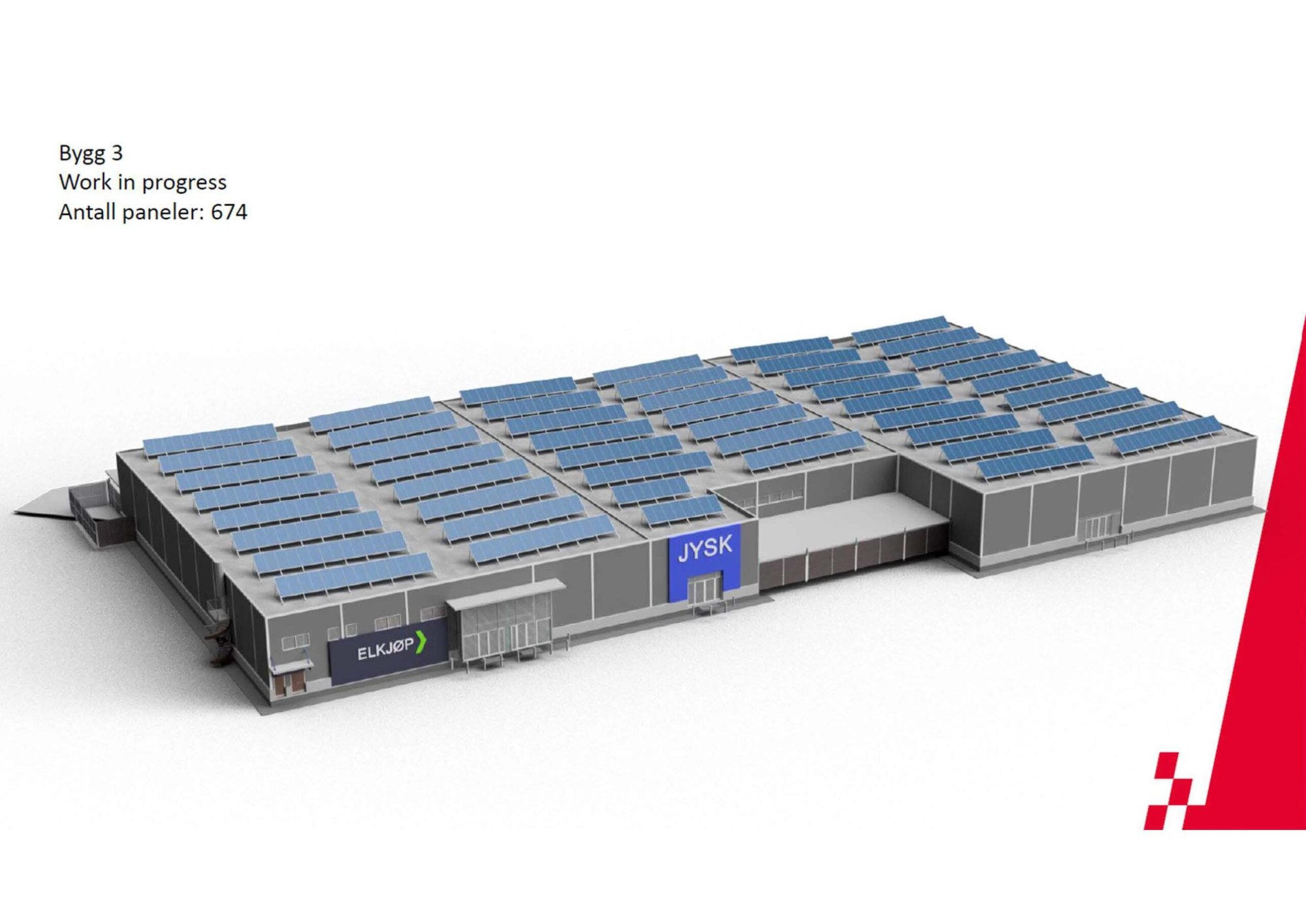 Elkjøp / JYSK — 674 solcellepaneler