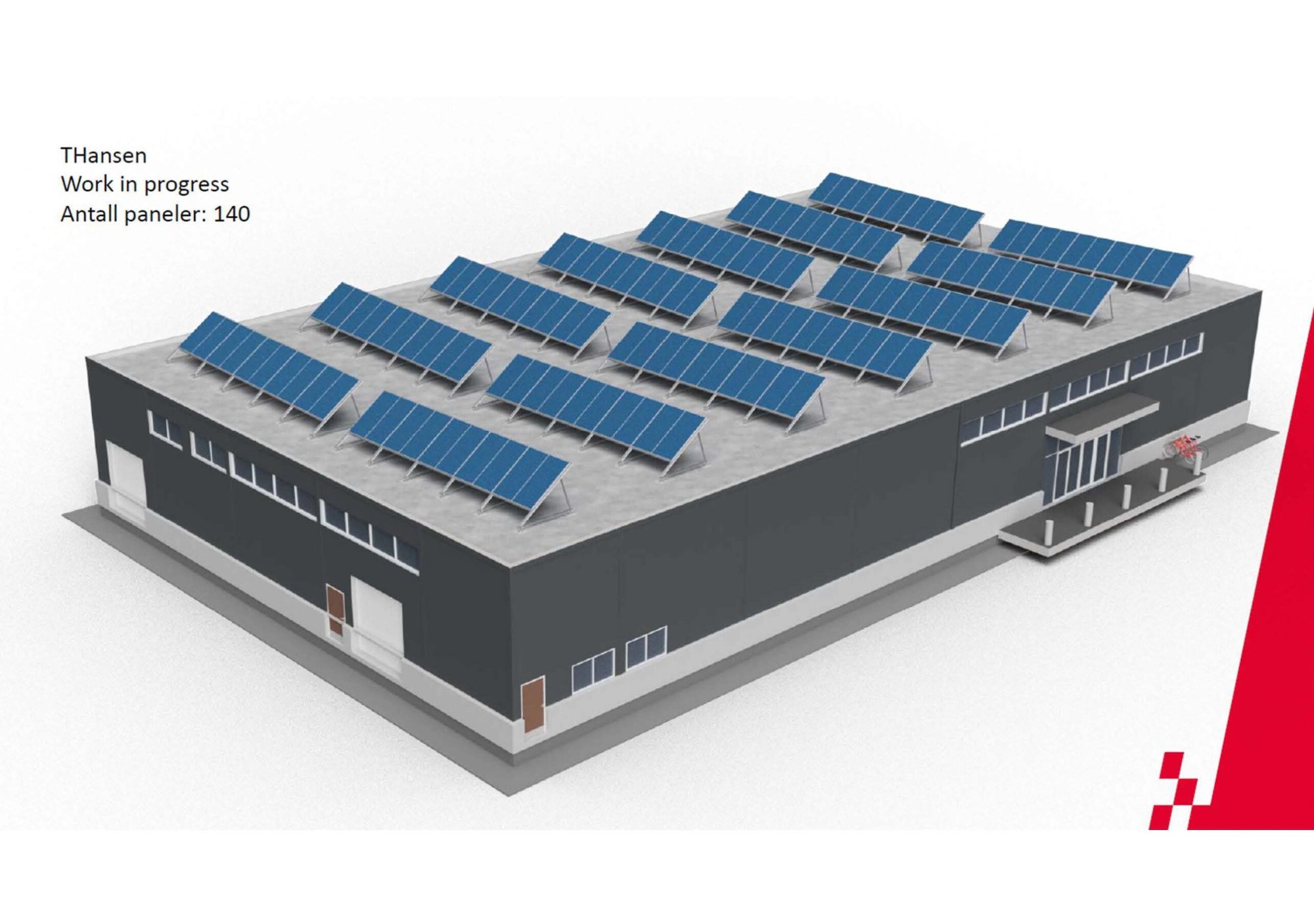 Langrønningen oversikt — Bamble Handelspark med solceller på alle tak
